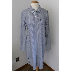 Alex Mill Shirt Dress Large Blue White Standard Stripe Midi Long Sleeve Buttons